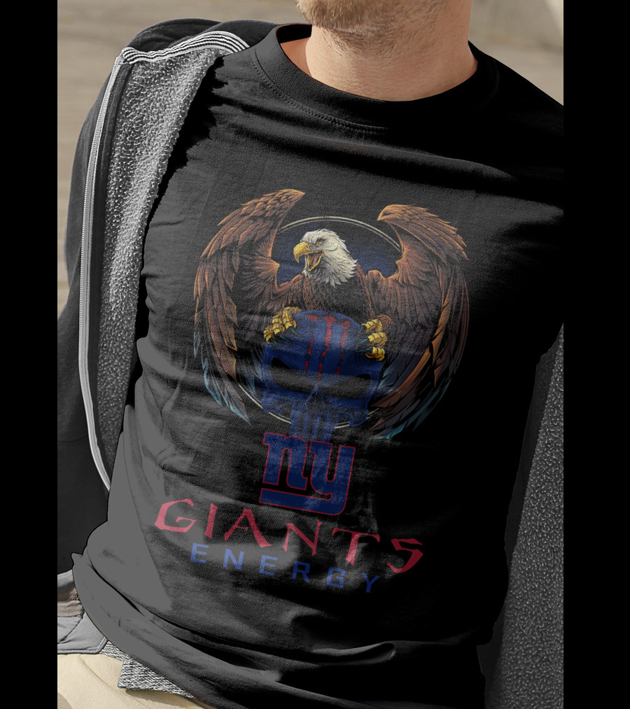 NY Giants Energy Eagle Skull T-Shirt