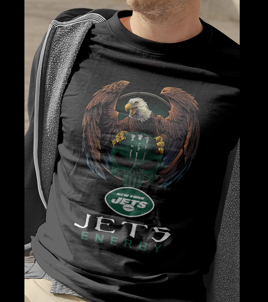 New York Jets Energy Eagle Football Helmet Power T-Shirt