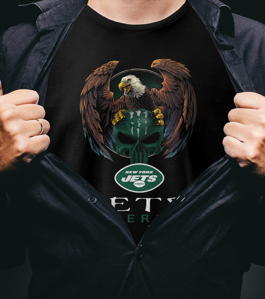 New York Jets Energy Eagle Football Helmet Power T-Shirt