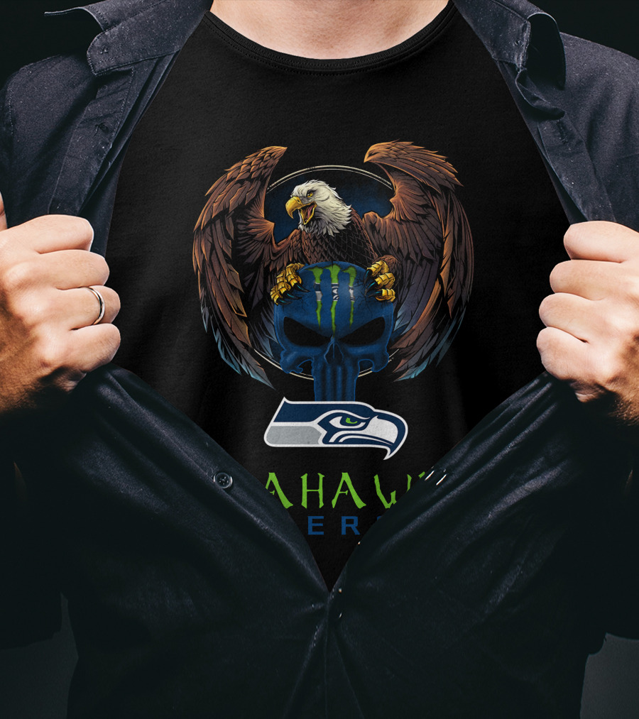 Seahawks Energy Monster Seahawks Logo Bald Eagle T-Shirt