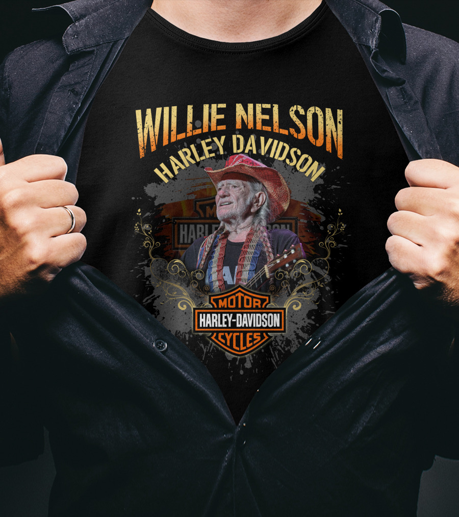 Willie Nelson Harley Davidson Motor Cycles 0224 Hd T-Shirt