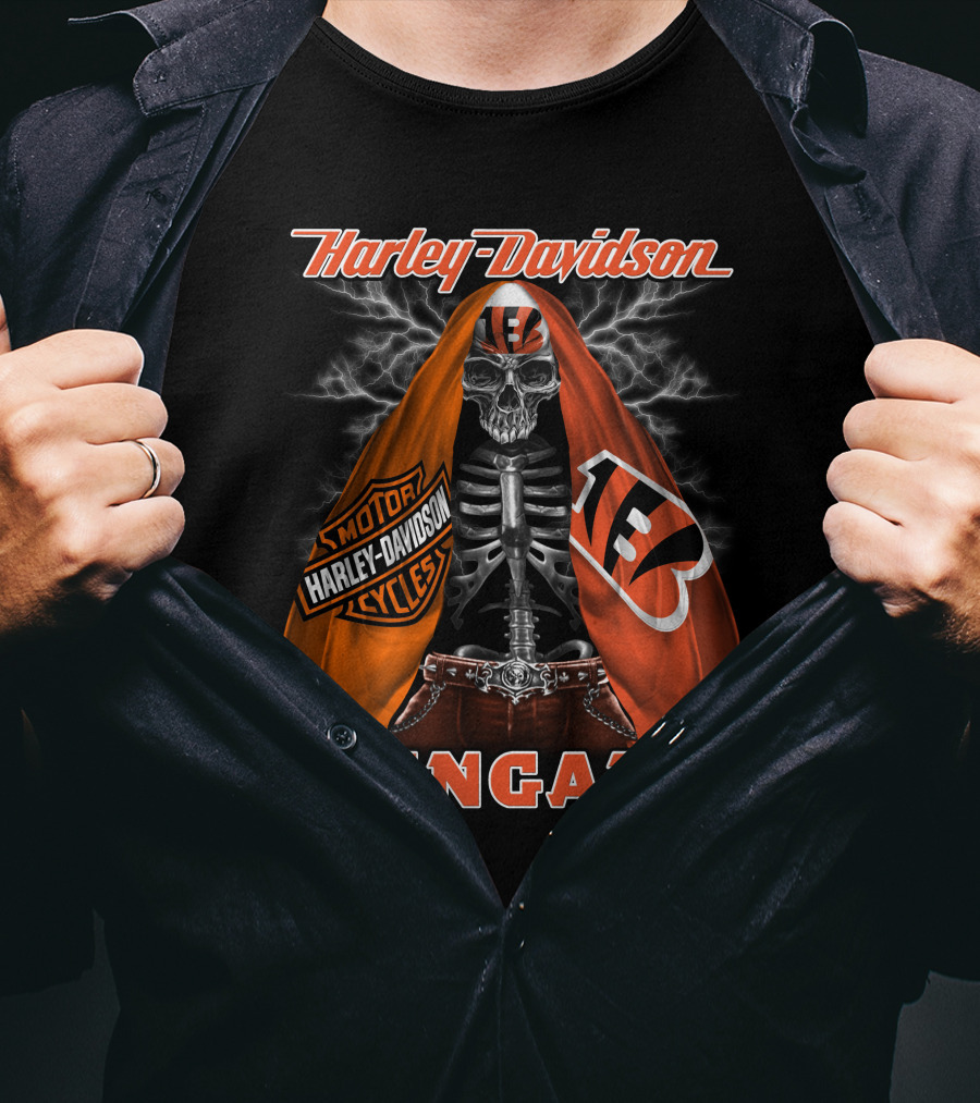 Harley Davidson Motorcycles Bengals Hd0903 Cincinnati T-Shirt