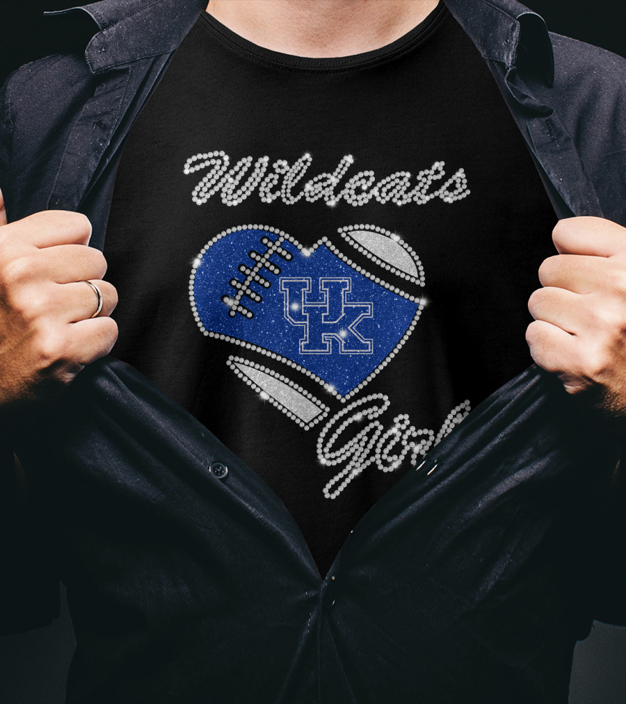 Wildcats Girl UK Football Heart G1003 Kentucky Wildcats T-Shirt