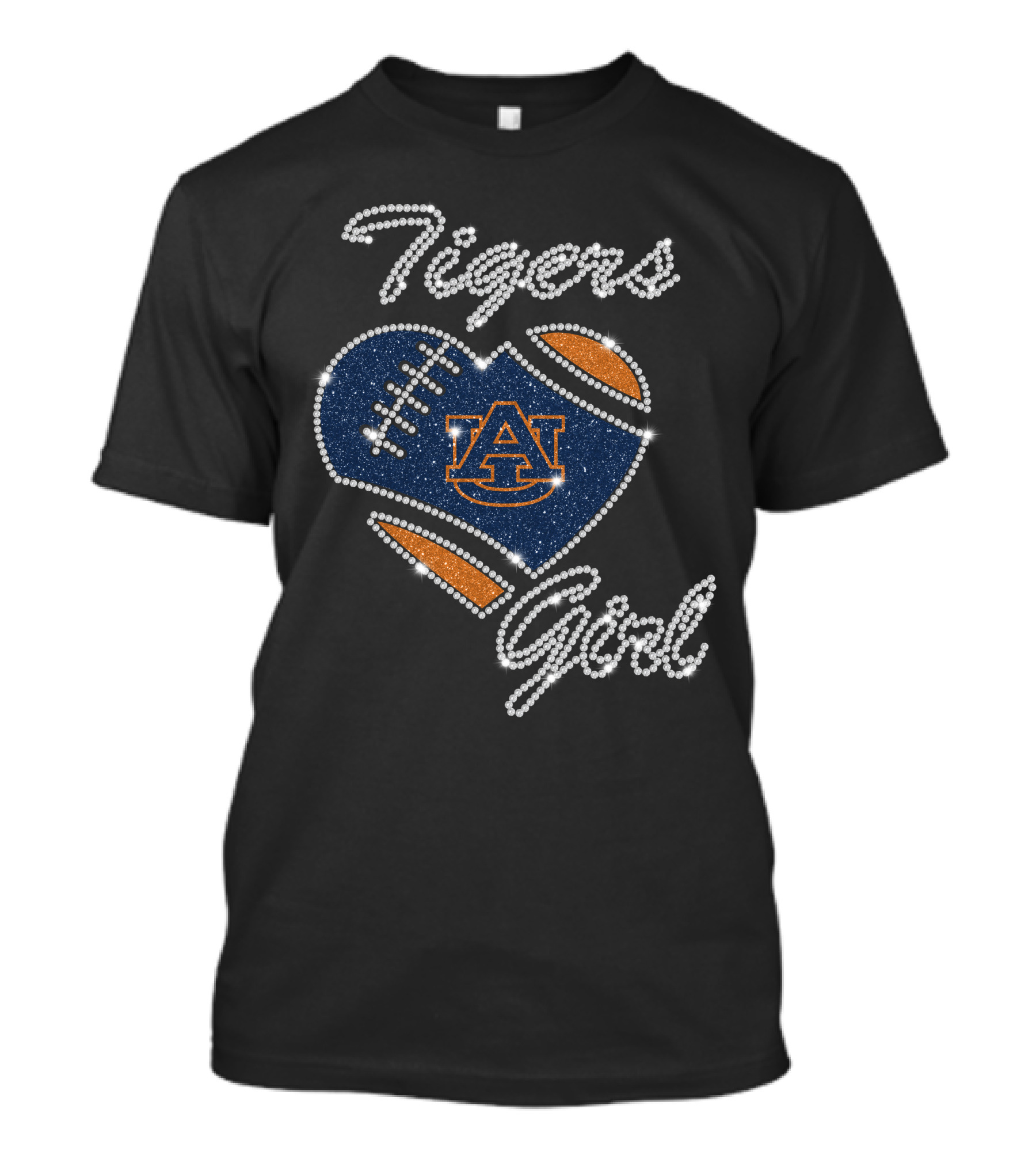 Auburn Tigers Girl Football Heart T-Shirt