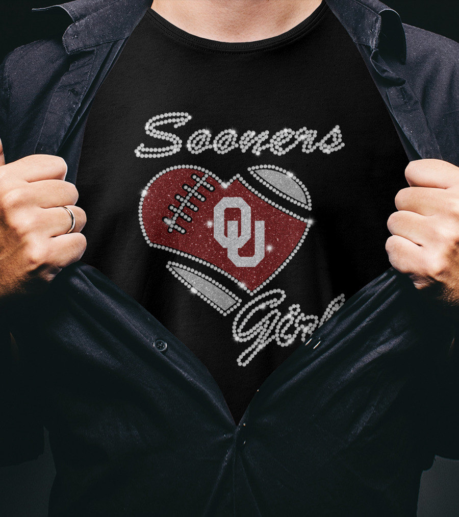 Sooners Girl Ou Football Heart Design G1003 Oklahoma Sooners T-Shirt