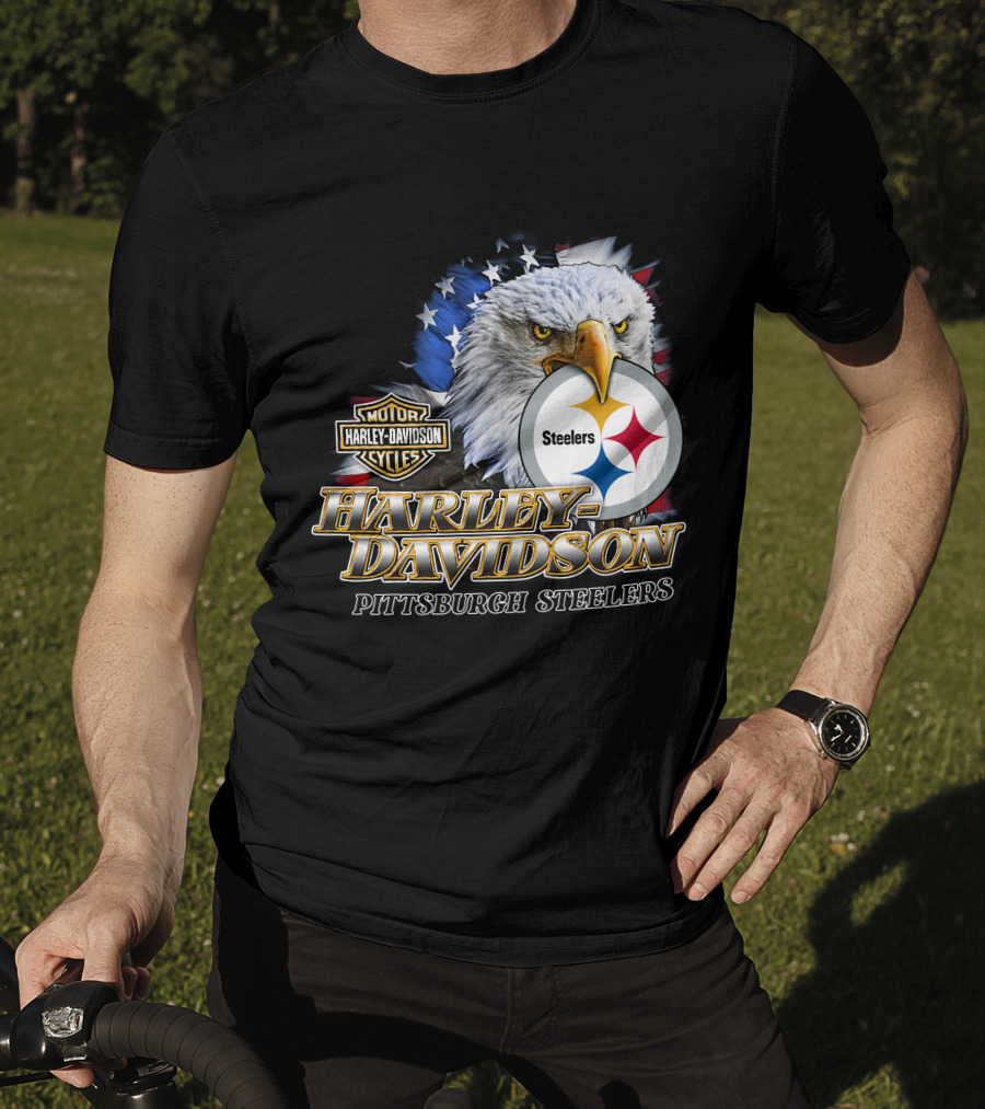 Harley Davidson Pittsburgh Steelers American Eagle T-Shirt