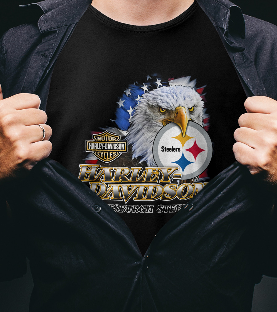 Harley Davidson Pittsburgh Steelers American Eagle T-Shirt