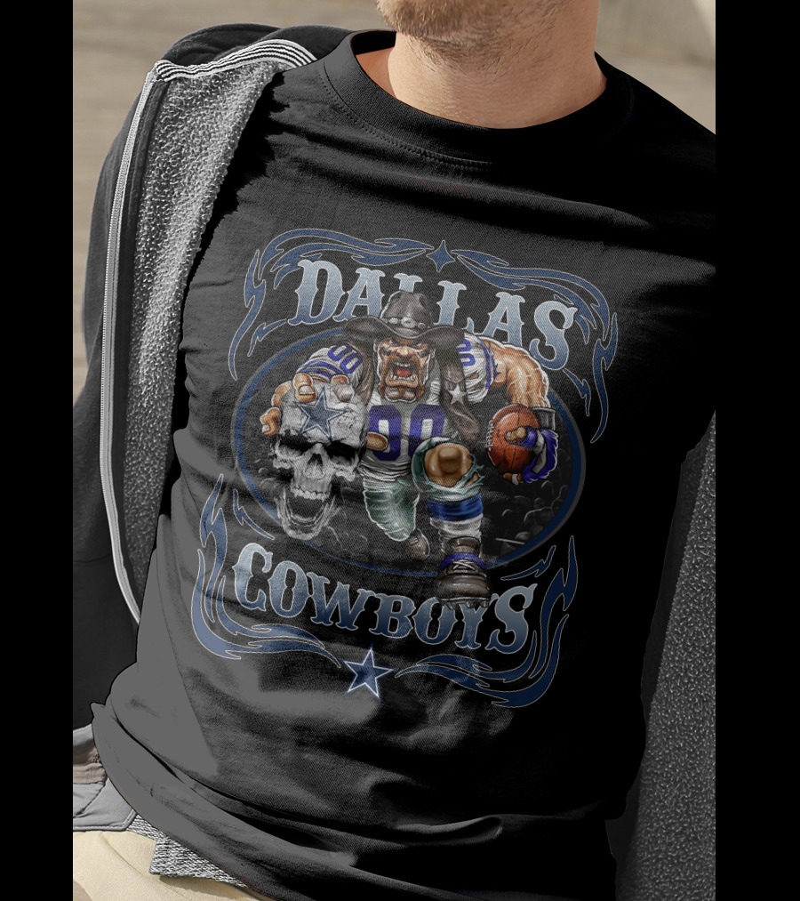 Dallas Cowboys Football Skull And Player T-Shirt