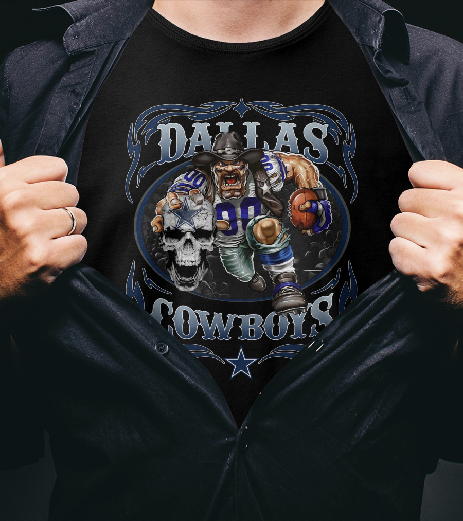 Dallas Cowboys Football Skull And Player T-Shirt