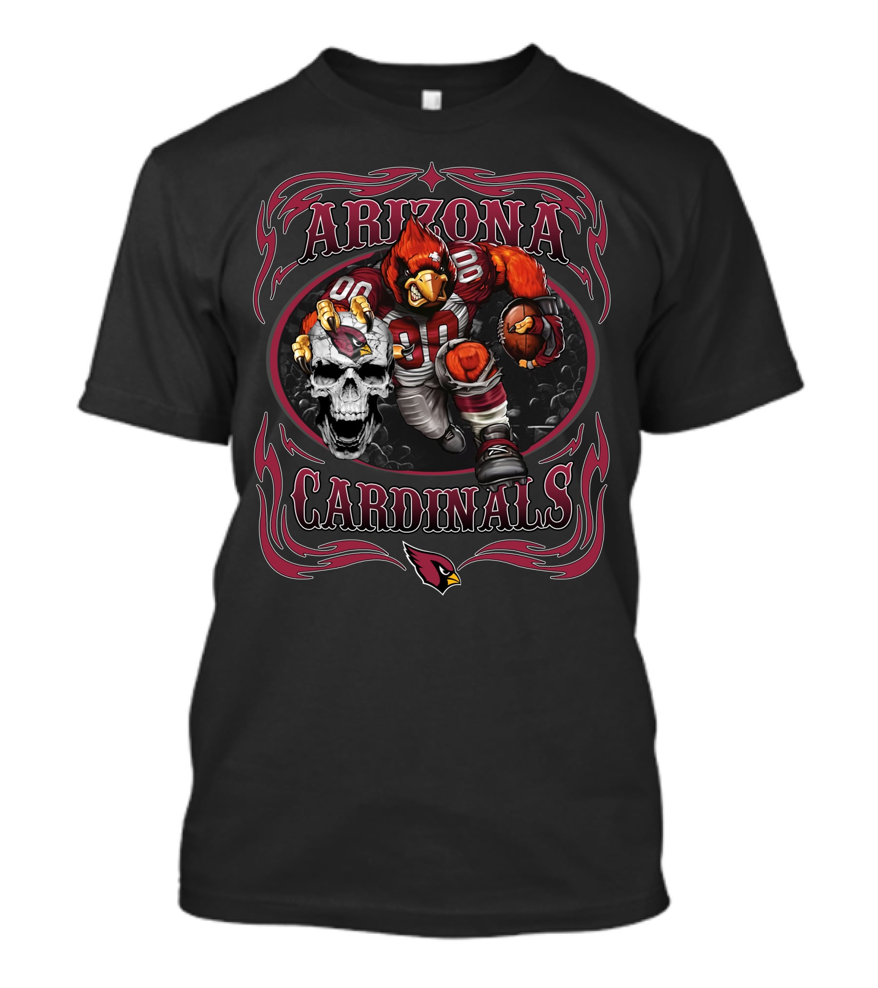 Arizona Cardinals Football Player Holding Skull T-Shirt