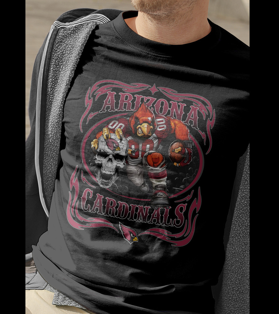 Arizona Cardinals Football Player Holding Skull T-Shirt