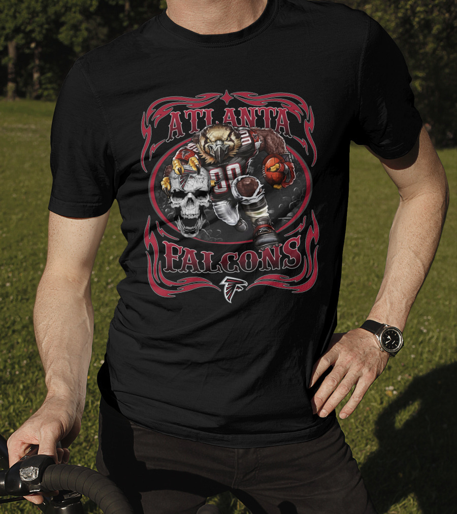 Atlanta Falcons Fierce Football Eagle With Skull T-Shirt