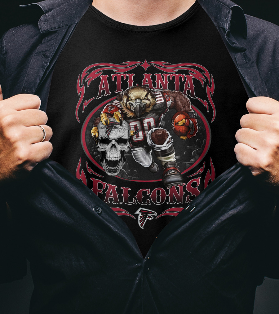Atlanta Falcons Fierce Football Eagle With Skull T-Shirt