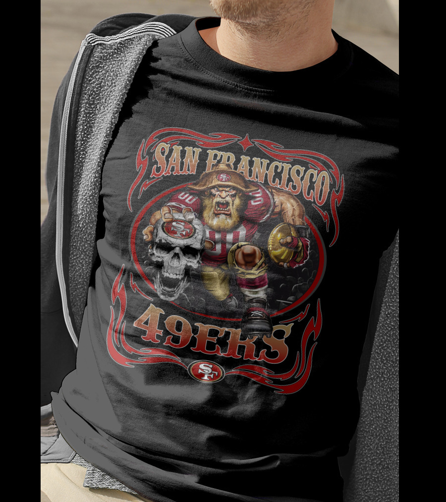 San Francisco 49ers Fierce Warrior Logo Football Theme T-Shirt