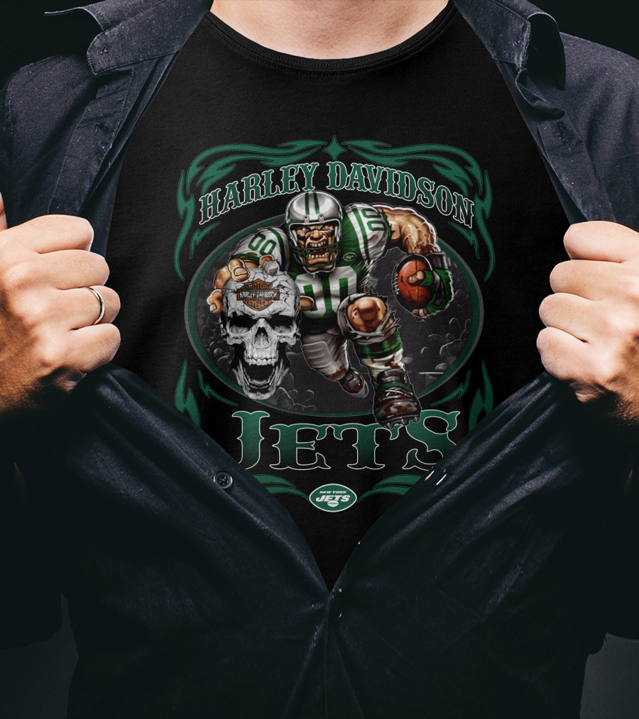 Harley Davidson New York Jets Live To Ride T-Shirt
