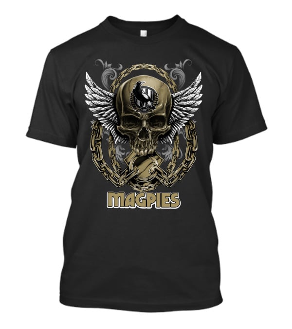 Magpies Skull With Wings And Chains 1892 T-Shirt