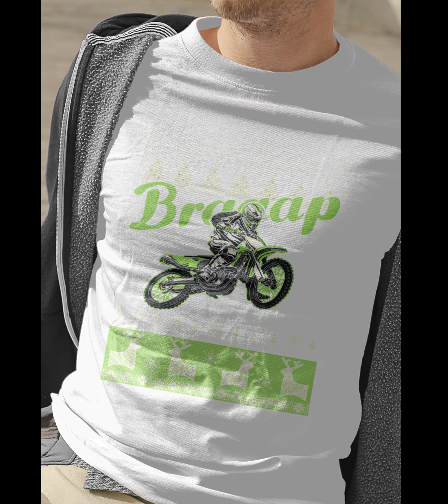 Braap Dirt Bike Motocross Reindeer T-Shirt