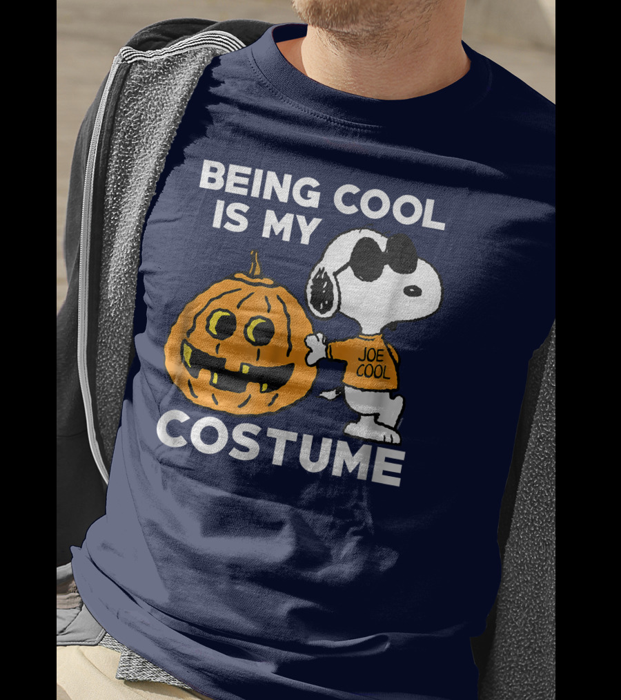 Being Cool Is My Costume Joe Cool Halloween Snoopy Pumpkin T-Shirt