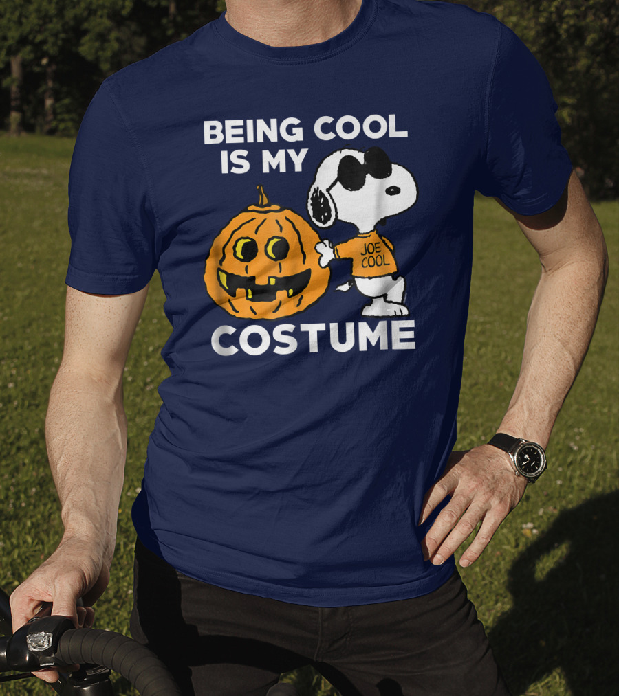 Being Cool Is My Costume Joe Cool Halloween Snoopy Pumpkin T-Shirt