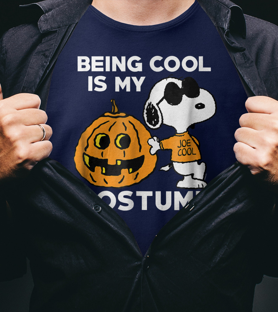 Being Cool Is My Costume Joe Cool Halloween Snoopy Pumpkin T-Shirt