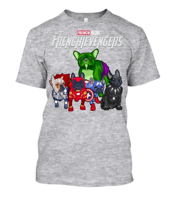 French Bulldog Frenchievengers Superhero Canine Team T-Shirt