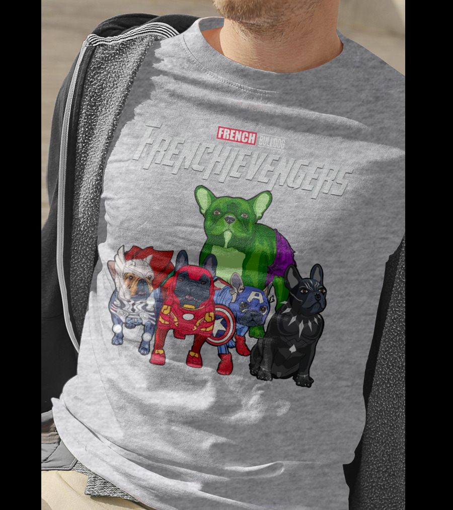 French Bulldog Frenchievengers Superhero Canine Team T-Shirt