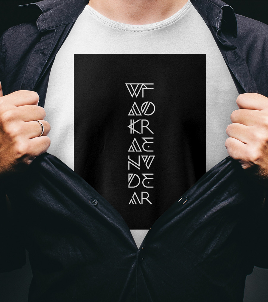 Wakanda Forever Vertical Tribal Text T-Shirt