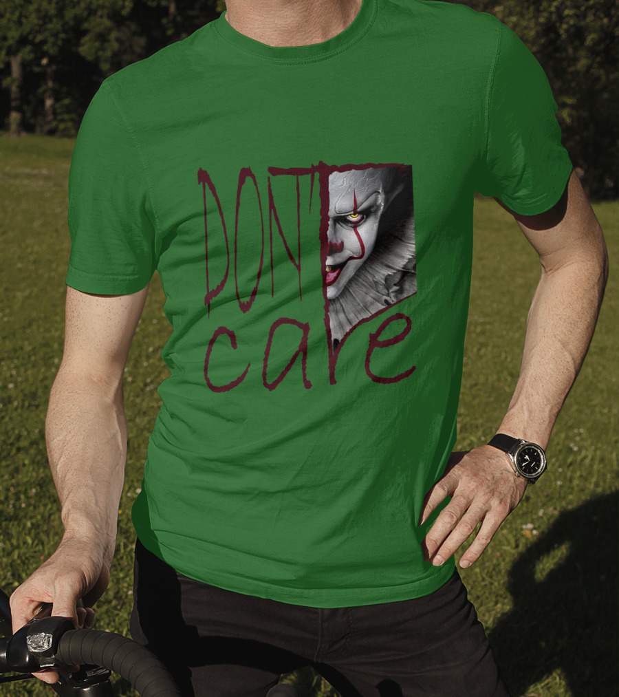 DON'T CARE Pennywise Face Clown Horror T-Shirt