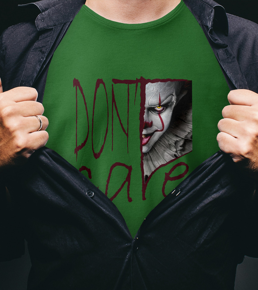 DON'T CARE Pennywise Face Clown Horror T-Shirt