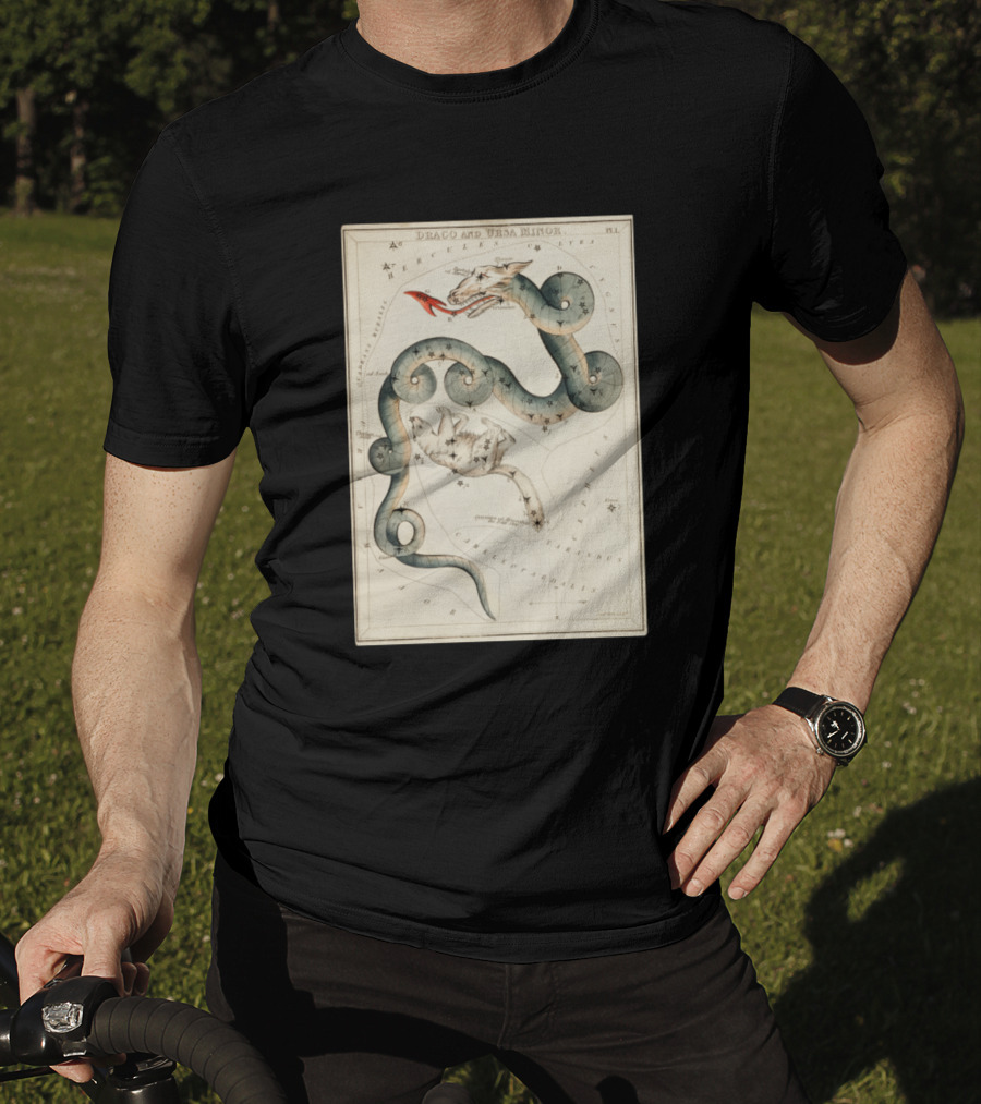 Draco And Ursa Minor Celestial Map T-Shirt