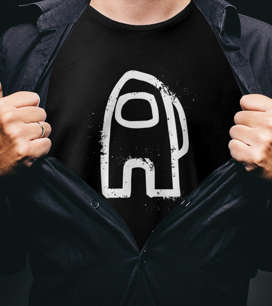 Among Crack Impostor Crewmate Sketch T-Shirt