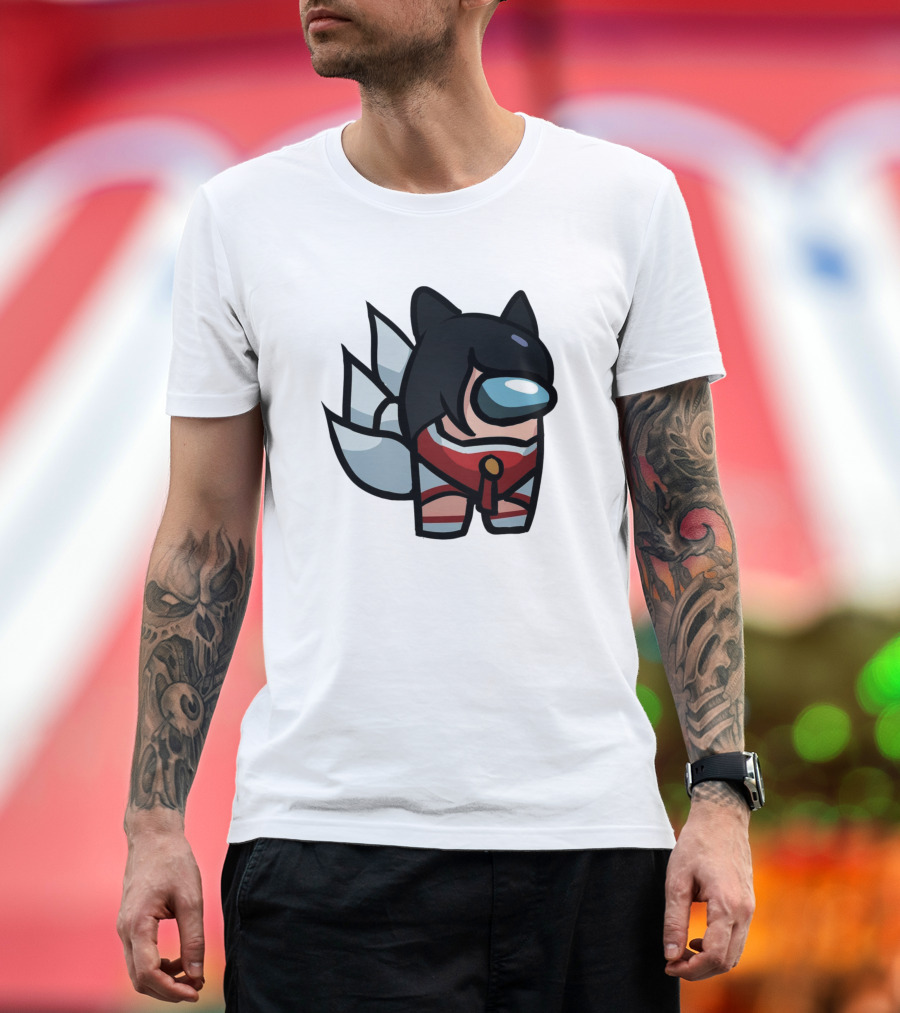 Among Us Character Cosplaying Ahri from League of Legends T-Shirt