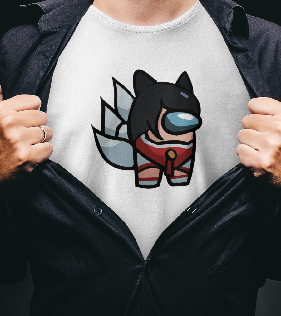 Among Us Character Cosplaying Ahri From League Of Legends T-Shirt