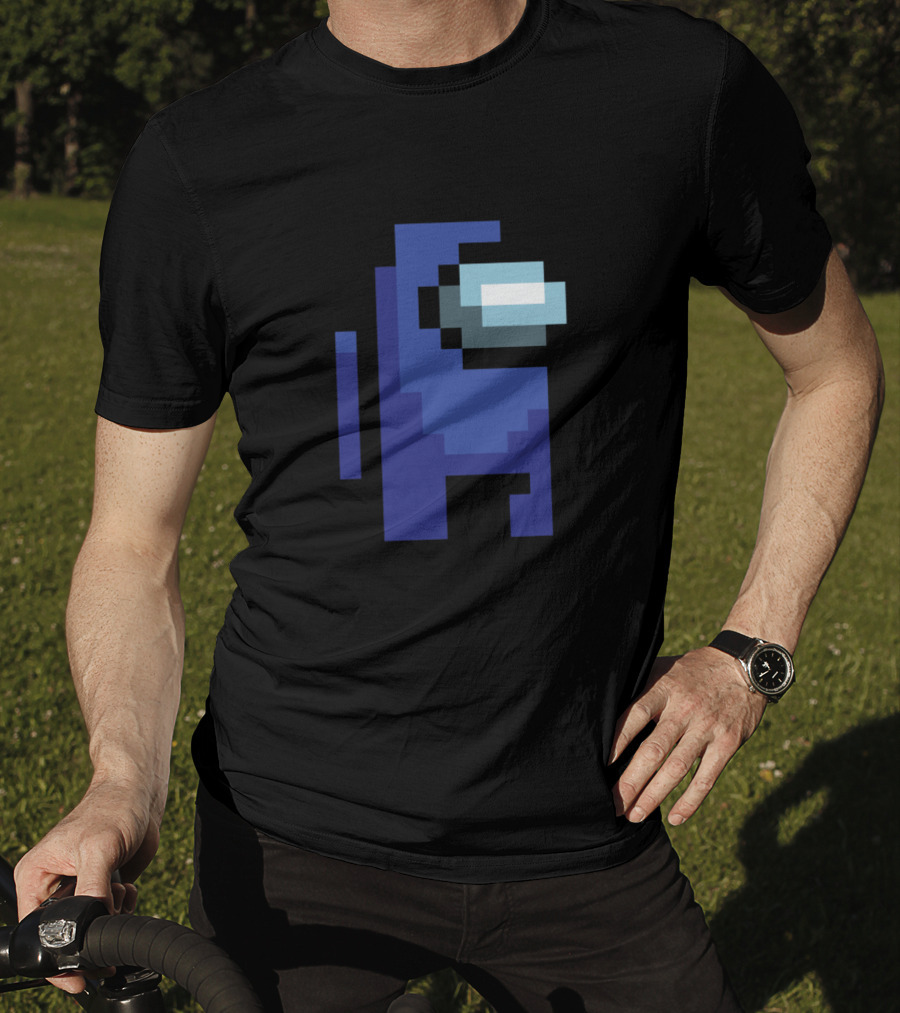 Among Us Blue Crewmate Pixel T-Shirt