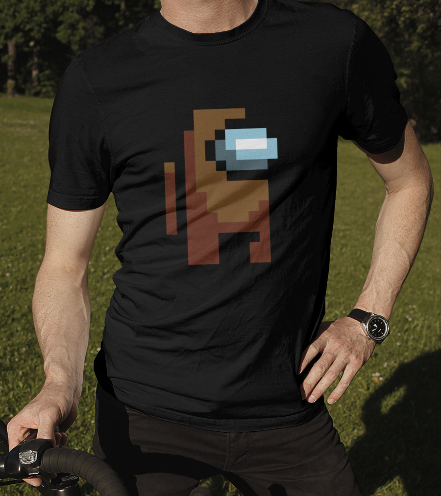 Among Us Crewmate Brown Pixel Character T-Shirt