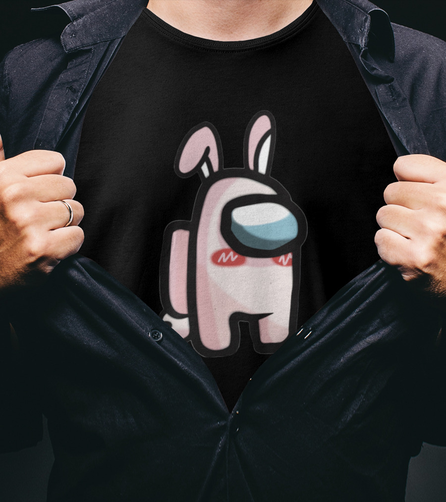 Among Us Bunny Costume Blush Fanart T-Shirt