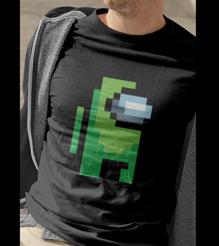 Among Us Lime Crewmate Character Pixel T-Shirt