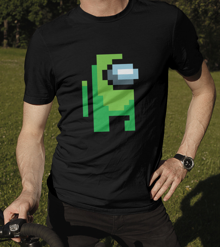 Among Us Lime Crewmate Character Pixel T-Shirt