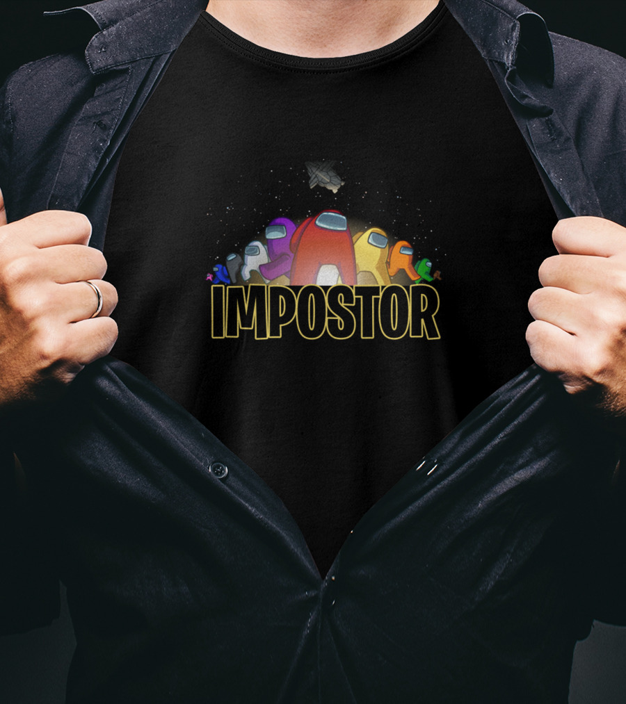 Impostor Among Us Crew Spaceship Astronaut Characters T-Shirt