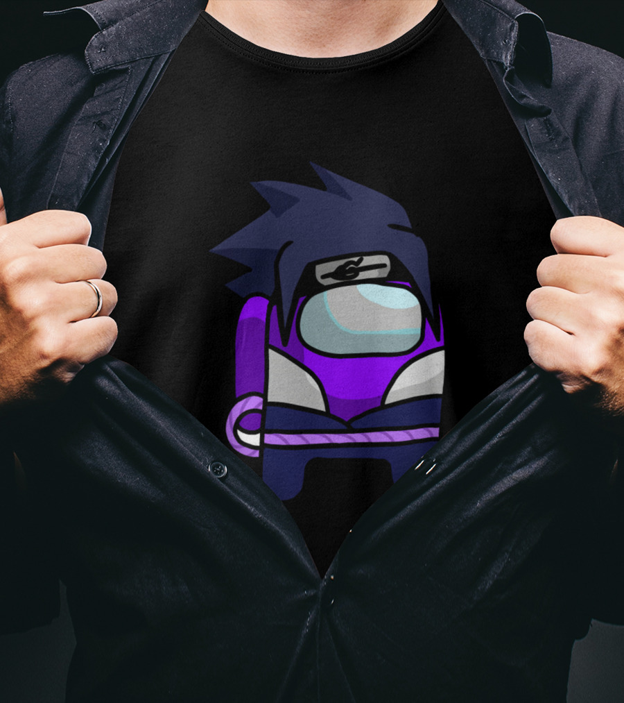 Among Us Ninja Sasuke Crossover Purple Crewmate Warrior T-Shirt