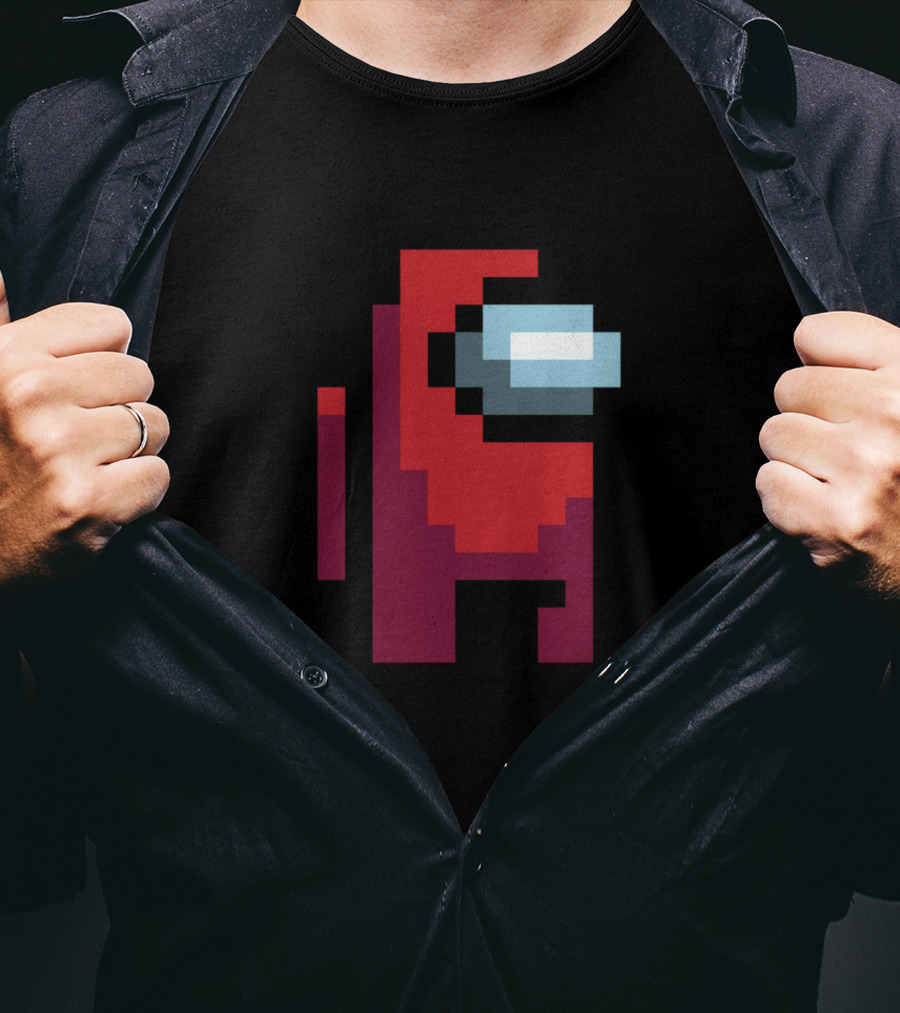 Among Us Red Crewmate Pixel T-Shirt