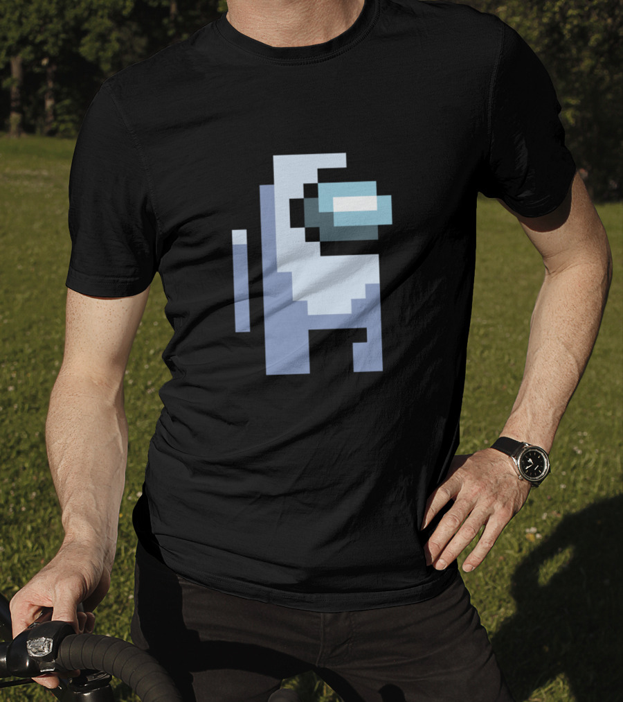 Among Us Crewmate White Pixel T-Shirt