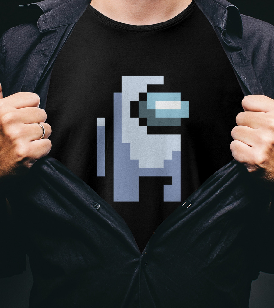 Among Us Crewmate White Pixel T-Shirt