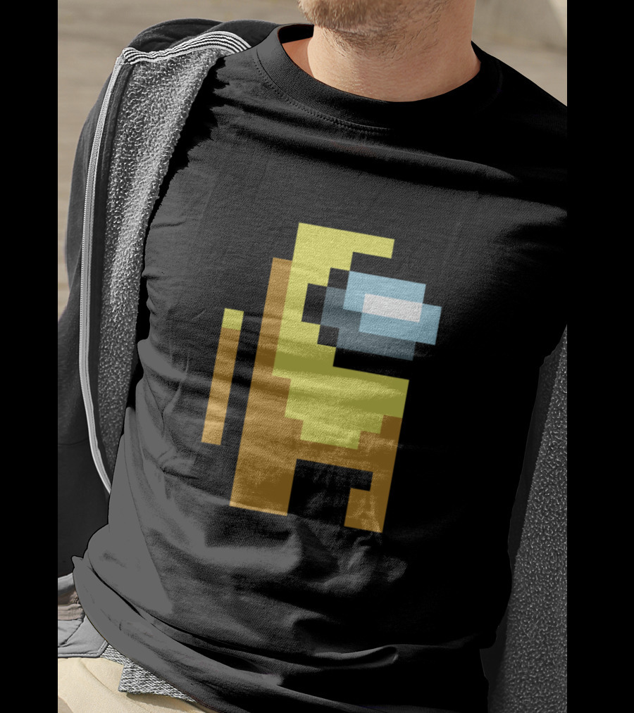 Among Us Yellow Character Pixel Art Crewmate T-Shirt