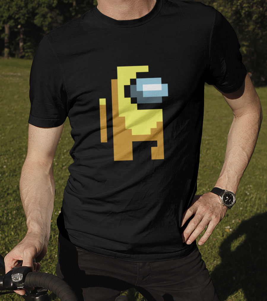 Among Us Yellow Character Pixel Art Crewmate T-Shirt