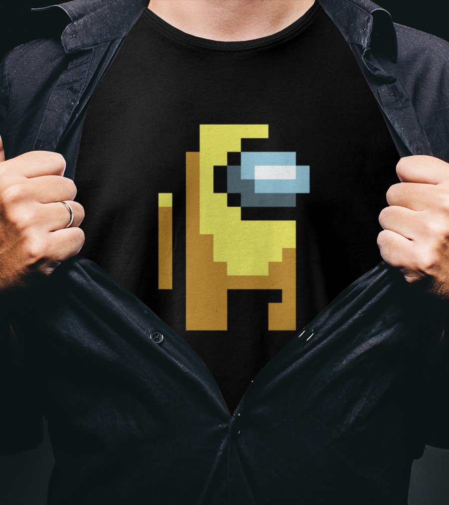 Among Us Yellow Character Pixel Art Crewmate T-Shirt