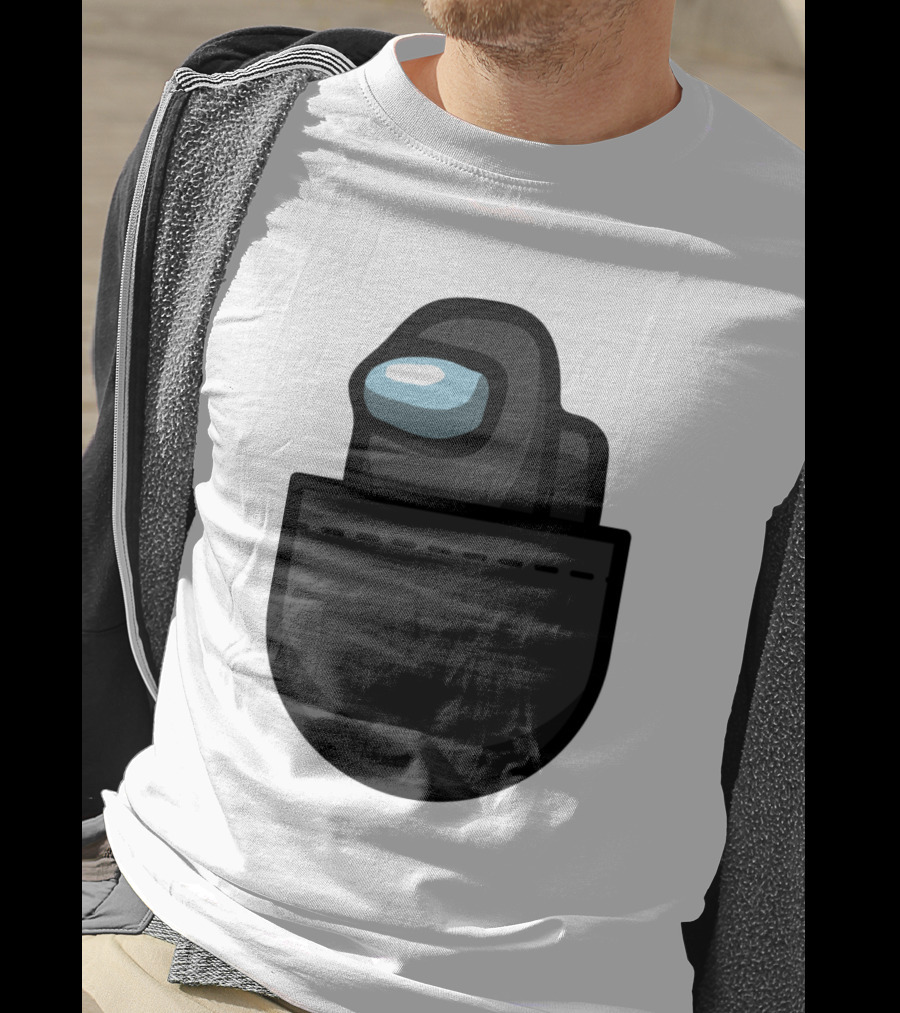 Black Crewmate Among Us Pocket T-Shirt