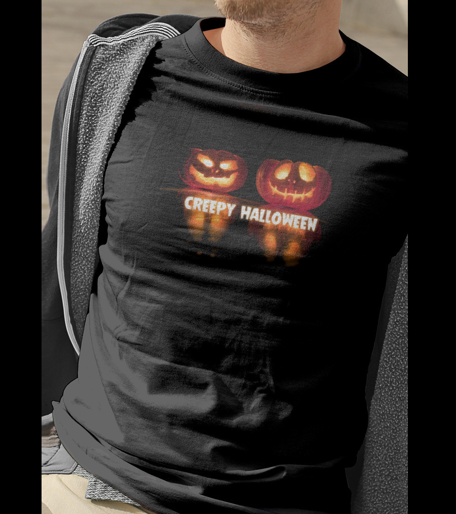 Creepy Halloween Pumpkin Reflections T-Shirt