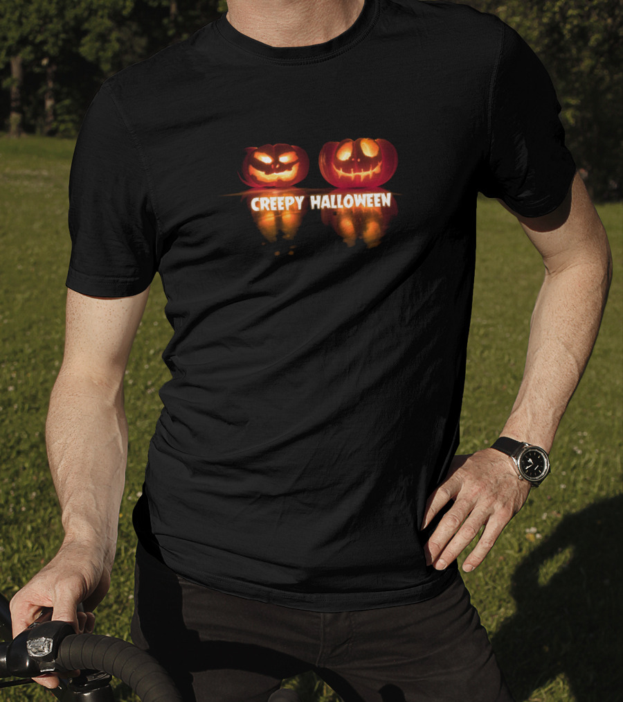 Creepy Halloween Pumpkin Reflections T-Shirt