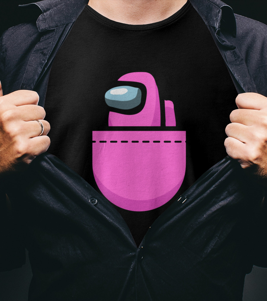 Among Us Pink Crewmate Pocket T-Shirt